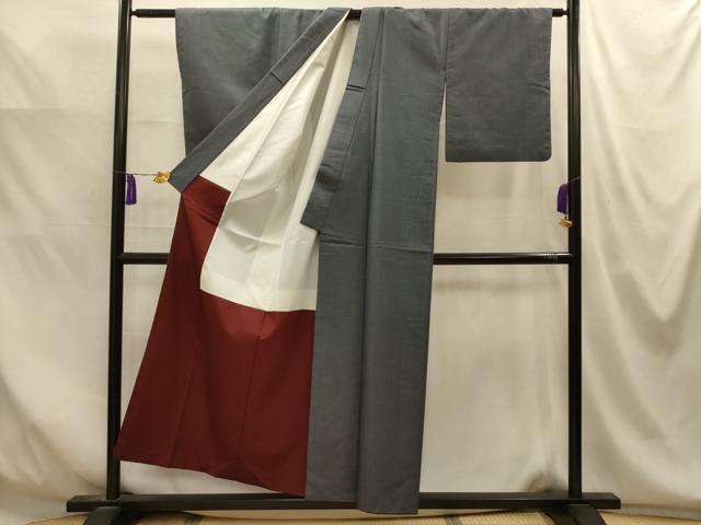平和屋着物■上質な紬　菱文　正絹　逸品　AABM7625sx