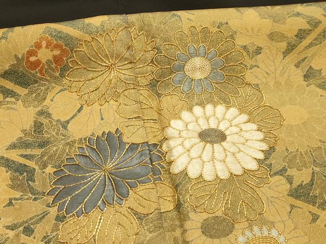平和屋着物■豪華黒留袖　駒刺繍　雲取花車文　金彩　正絹　逸品　AABM7627sx