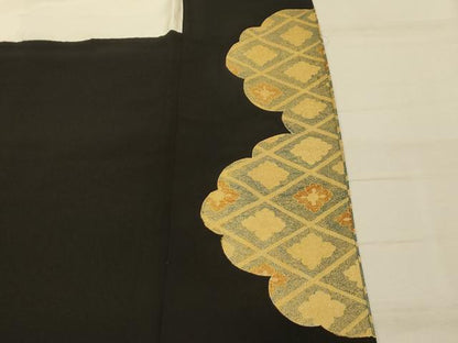 平和屋着物■豪華黒留袖　駒刺繍　雲取花車文　金彩　正絹　逸品　AABM7627sx