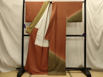 平和屋着物■訪問着　舞花文　暈し染め　金彩　正絹　逸品　AABM7633sx