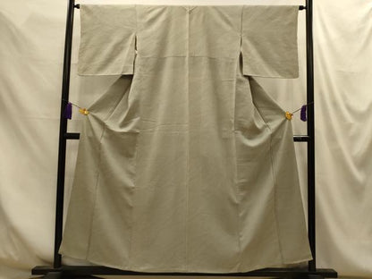 平和屋着物■上質な色無地　流水地紋　利休白茶色　正絹　逸品　AABM7642sx