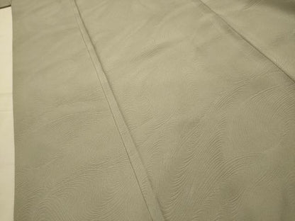 平和屋着物■上質な色無地　流水地紋　利休白茶色　正絹　逸品　AABM7642sx