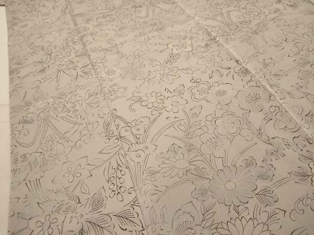 平和屋着物■上質な小紋　草花文　正絹　逸品　AABM7643sx