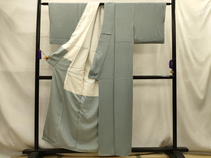 平和屋着物■上質な色無地　紋意匠　豆がら茶色　正絹　逸品　AABM7644sx