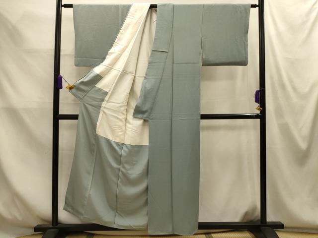 平和屋着物■上質な色無地　紋意匠　豆がら茶色　正絹　逸品　AABM7644sx