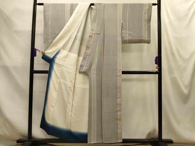 平和屋着物■上質な小紋　作家物　間道　胴抜き仕立て　正絹　逸品　AABM7645sx