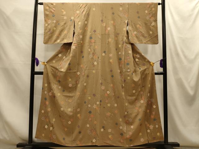 平和屋着物■上質な小紋　枝花文　金彩　正絹　逸品　AABM7650sx