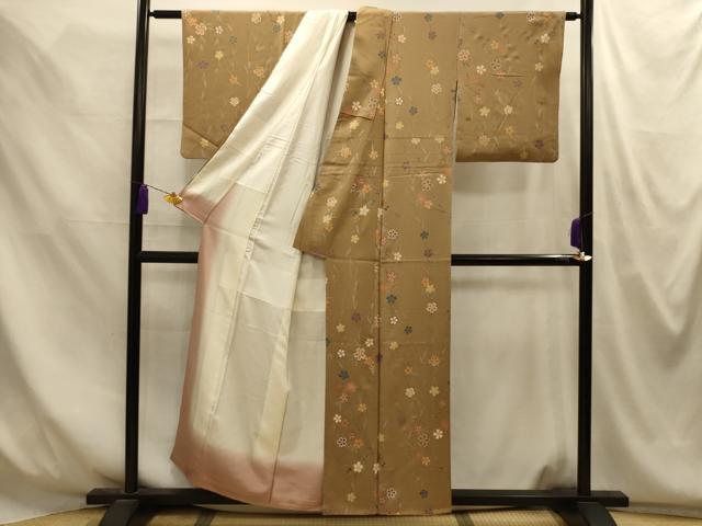 平和屋着物■上質な小紋　枝花文　金彩　正絹　逸品　AABM7650sx