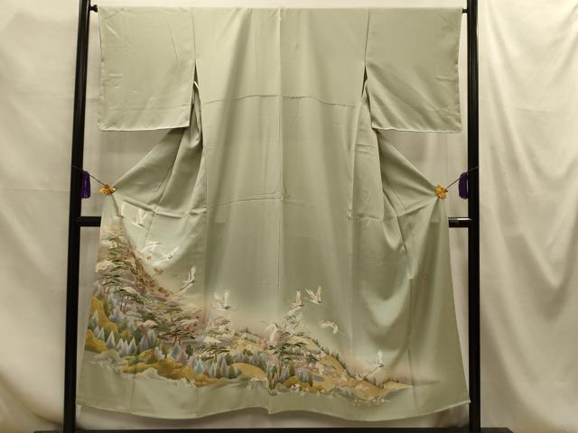 平和屋着物■豪華色留袖　作家物　飛鶴風景文　暈し染め　金彩　正絹　逸品　AABM7654sx