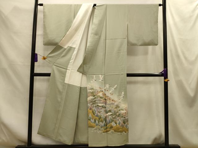 平和屋着物■豪華色留袖　作家物　飛鶴風景文　暈し染め　金彩　正絹　逸品　AABM7654sx