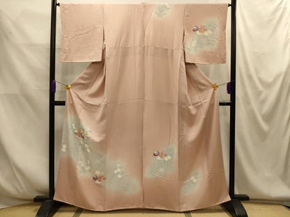 平和屋着物■訪問着　刺繍　鴛鴦花文　暈し染め　金糸　正絹　逸品　AABM7662sx