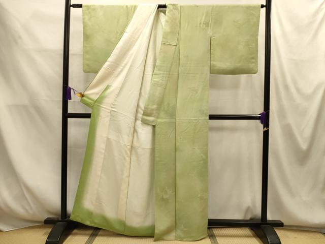 平和屋着物■上質な小紋　立波飛鶴花地紋　暈し染め　正絹　逸品　AABM7666sx