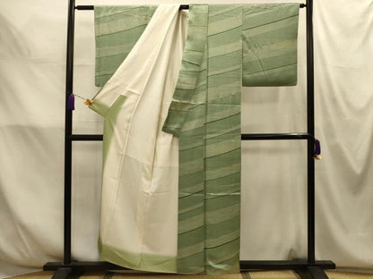 平和屋着物■上質な小紋　横段文　金彩　正絹　逸品　AABM7684sx