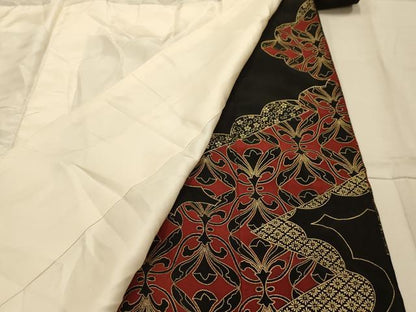 平和屋着物■豪華黒留袖　刺繍　雲取鳳凰花文　金彩　金銀糸　正絹　逸品　AABM7685sx