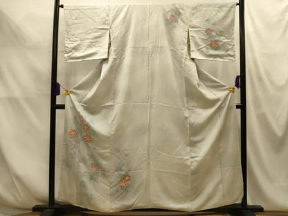 平和屋着物■中国三大刺繍　相良刺繍　訪問着　草花文　暈し染め　正絹　逸品　AABM7692sx