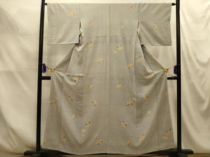 平和屋着物■上質な小紋　舞花文　正絹　逸品　AABM7694sx
