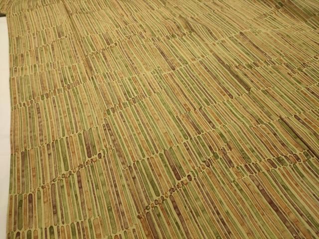 平和屋着物■上質な小紋　紬地　幾何学文様　正絹　逸品　AABM7696sx