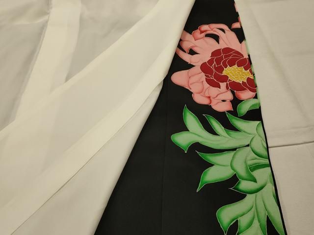 平和屋着物■豪華黒留袖　駒刺繍　乱菊　金彩　正絹　逸品　AABM7697sx