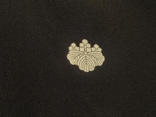 平和屋着物■豪華黒留袖　駒刺繍　双鶴菱文　金彩　正絹　逸品　AABM7706sx