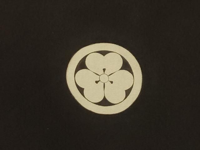 平和屋着物■男性　黒紋付　正絹　逸品　AABM7709sx