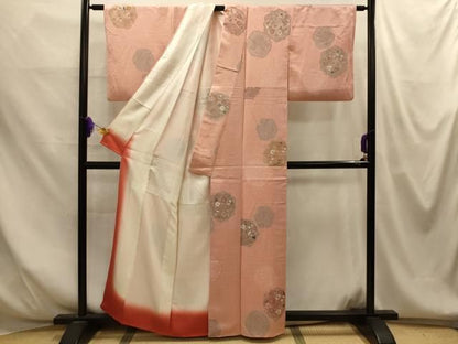 平和屋着物■上質な小紋　地紋起こし　草花文　正絹　逸品　AABM7711sx