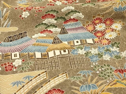 平和屋着物■上質な小紋　松竹梅　風景文　正絹　逸品　AABM7713sx