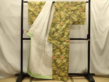 平和屋着物■上質な紬　風景文　正絹　逸品　AABM7714sx