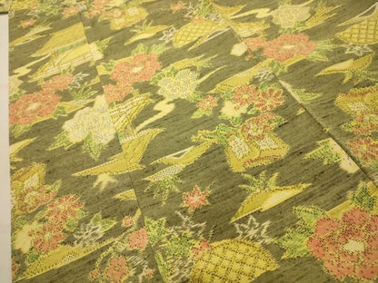 平和屋着物■上質な紬　風景文　正絹　逸品　AABM7714sx