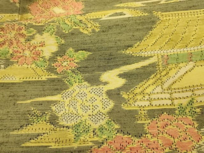 平和屋着物■上質な紬　風景文　正絹　逸品　AABM7714sx