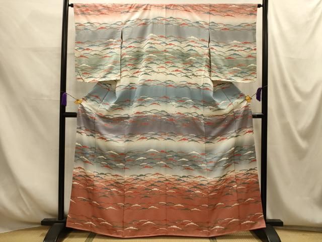 平和屋着物■訪問着　雪芝文　暈し染め　金彩　正絹　逸品　AABM7722sx