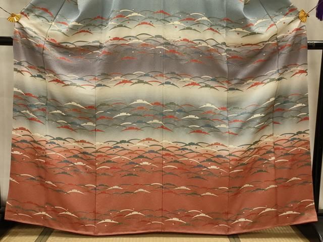 平和屋着物■訪問着　雪芝文　暈し染め　金彩　正絹　逸品　AABM7722sx