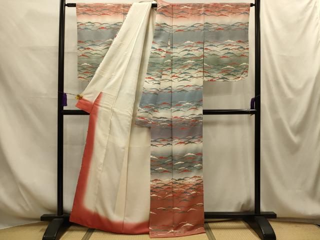 平和屋着物■訪問着　雪芝文　暈し染め　金彩　正絹　逸品　AABM7722sx