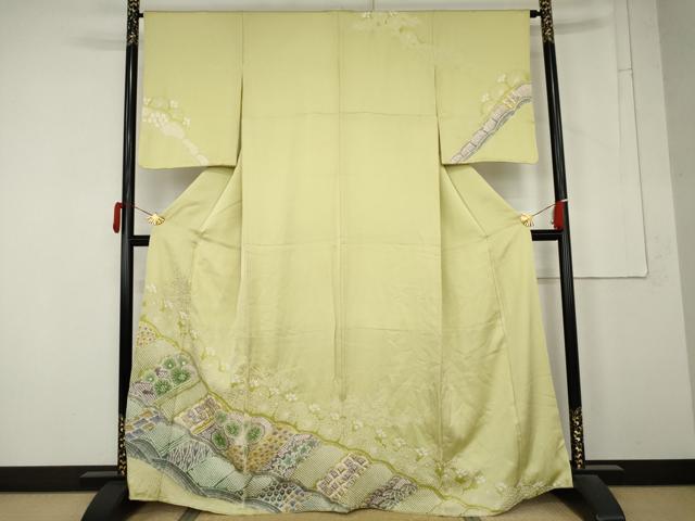 平和屋着物●訪問着　総絞り　吉祥花文　正絹　逸品　AABM8002cs