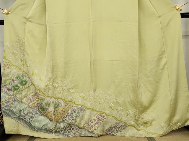 平和屋着物●訪問着　総絞り　吉祥花文　正絹　逸品　AABM8002cs