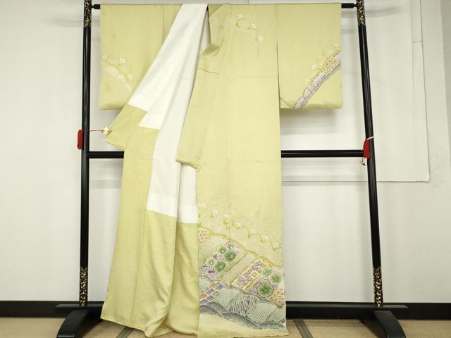 平和屋着物●訪問着　総絞り　吉祥花文　正絹　逸品　AABM8002cs