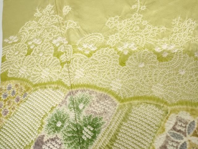 平和屋着物●訪問着　総絞り　吉祥花文　正絹　逸品　AABM8002cs