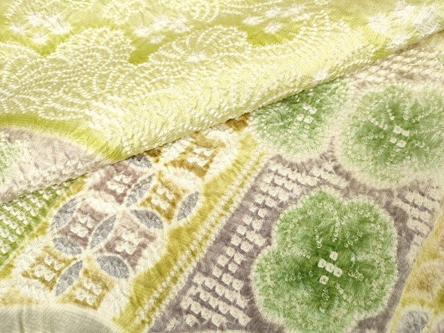 平和屋着物●訪問着　総絞り　吉祥花文　正絹　逸品　AABM8002cs