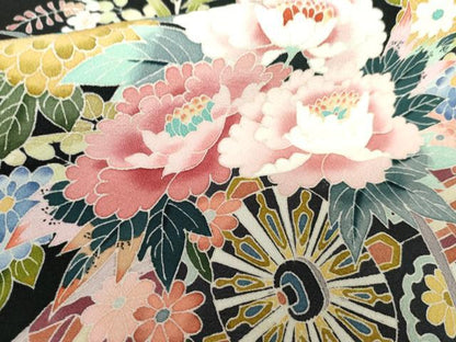 平和屋着物●本加賀友禅作家　佐藤潤　黒留袖　花車に垣根　三越扱い　正絹　逸品　AABM8008cs