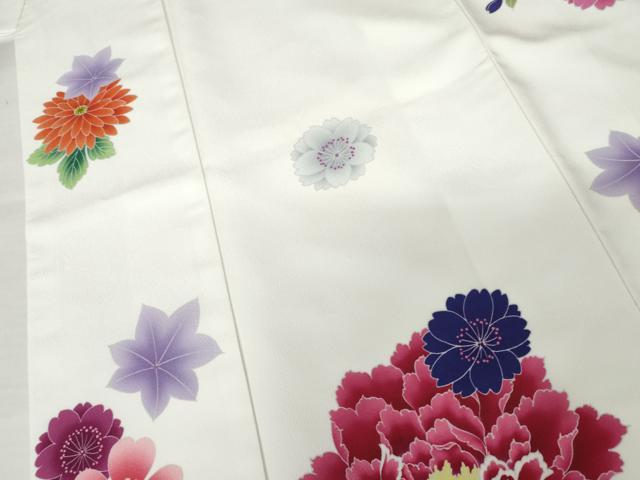 平和屋着物●小振袖　二尺袖　刺繍　花蝶文　暈し染め　金彩　洗える着物　AABM8016cs
