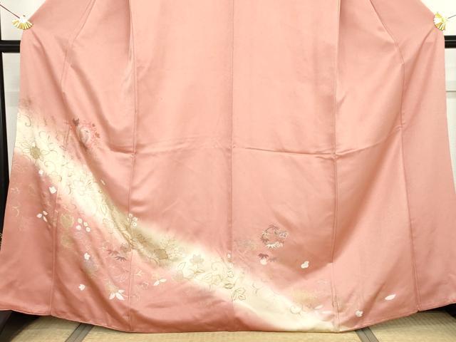 平和屋着物●訪問着　刺繍　鳳凰更紗花文　暈し染め　金銀彩　金糸　正絹　逸品　AABM8019cs