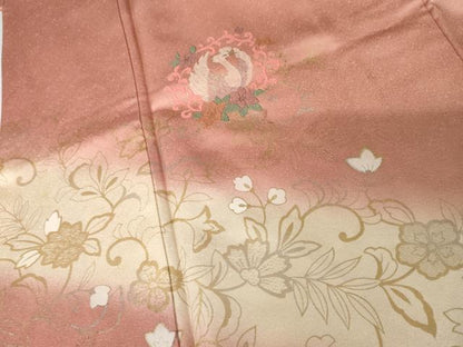 平和屋着物●訪問着　刺繍　鳳凰更紗花文　暈し染め　金銀彩　金糸　正絹　逸品　AABM8019cs