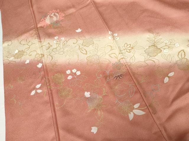 平和屋着物●訪問着　刺繍　鳳凰更紗花文　暈し染め　金銀彩　金糸　正絹　逸品　AABM8019cs