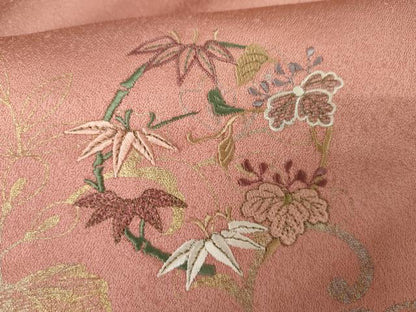 平和屋着物●訪問着　刺繍　鳳凰更紗花文　暈し染め　金銀彩　金糸　正絹　逸品　AABM8019cs