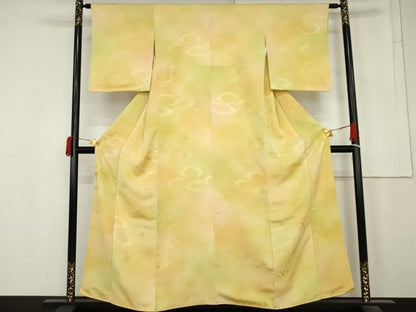 平和屋着物●上質な小紋　笹竹地紋　暈し染め　正絹　逸品　AABM8022cs