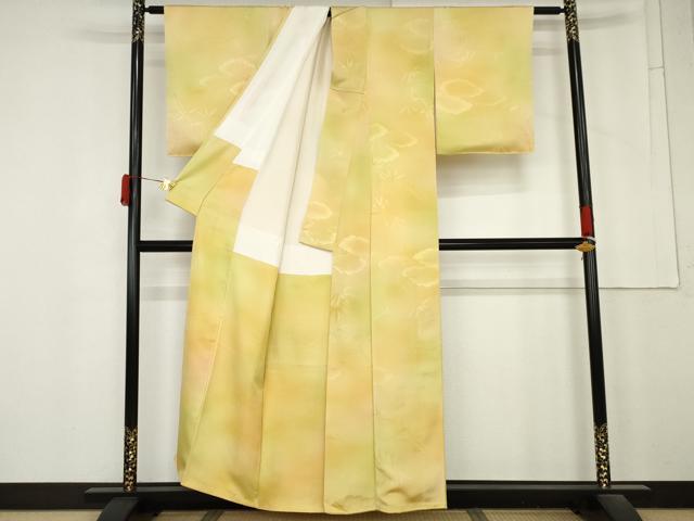 平和屋着物●上質な小紋　笹竹地紋　暈し染め　正絹　逸品　AABM8022cs