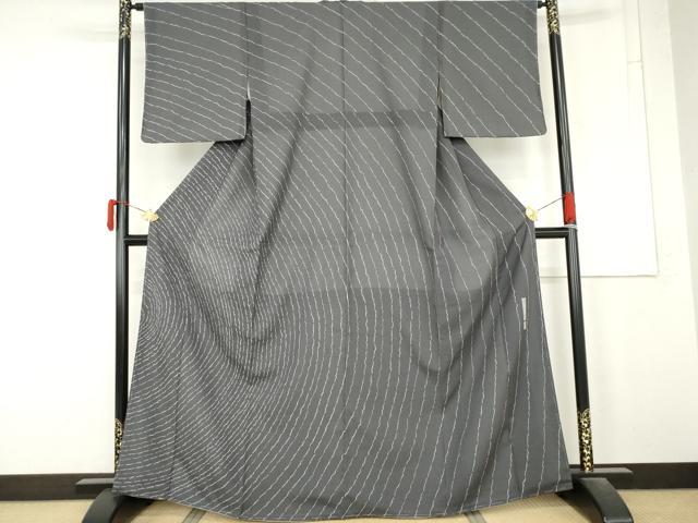 平和屋着物●二代目 川村久太郎　訪問着　紬地　流水文　正絹　逸品　未使用　AABM8024cs