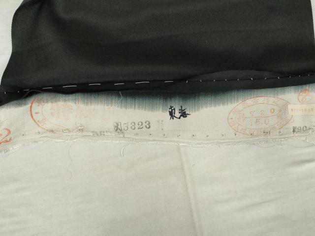 平和屋着物●豪華黒留袖　檜扇花宝尽くし　金彩　仮絵羽　正絹　逸品　未使用　AABM8037cs