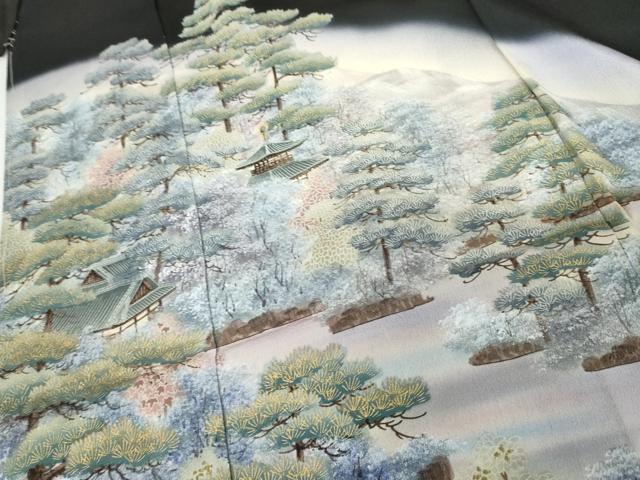 平和屋着物●豪華黒留袖　作家物　松島　暈し染め　浜ちりめん　仮絵羽　正絹　逸品　未使用　AABM8042cs