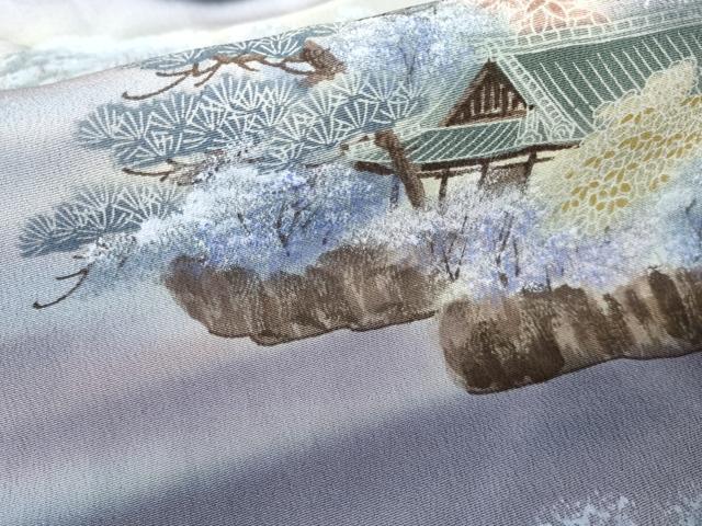 平和屋着物●豪華黒留袖　作家物　松島　暈し染め　浜ちりめん　仮絵羽　正絹　逸品　未使用　AABM8042cs