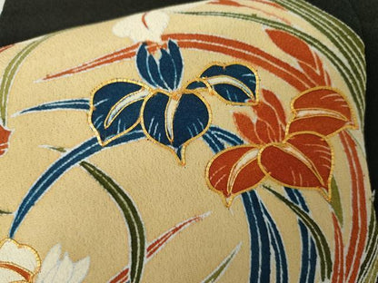 平和屋着物●豪華黒留袖　駒刺繍　花丸文　浜ちりめん　仮絵羽　正絹　逸品　未使用　AABM8045cs